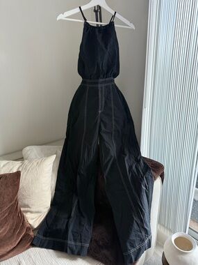 Strut & Bolt Flare Romper‎ Black Strappy Wide-Leg Jumpsuit